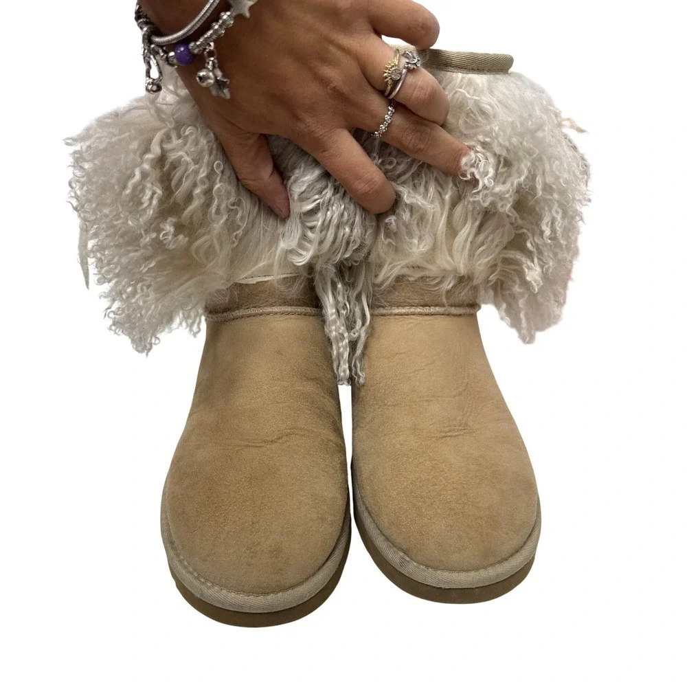 UGG Womens Australia Sheepskin Cuff Boots Sand/Natural Womens 7